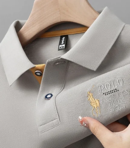 Classic Embroidered Solid Polo Shirt for Men