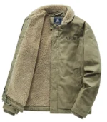 Men's Sherpa-Lined Military Style Winter Jacket - Image 3
